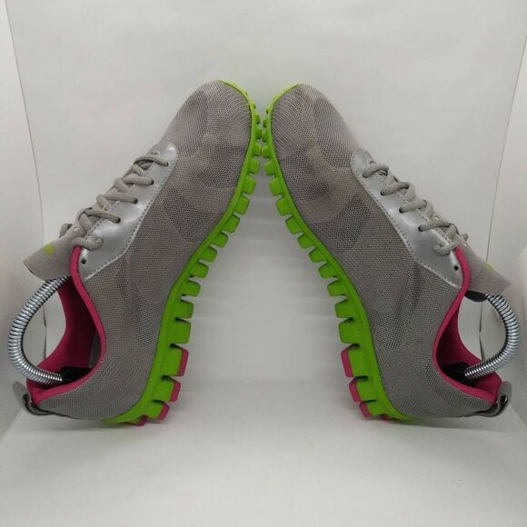 Reebok Realflex Transition Running Shoes Womens Size 8.5 Grey Green Pink Sneaker - Picture 6 of 9